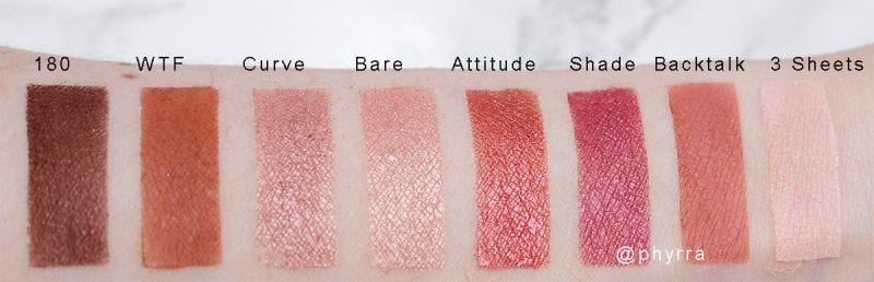 Urban Decay Backtalk Palette Eyeshadow Swatches