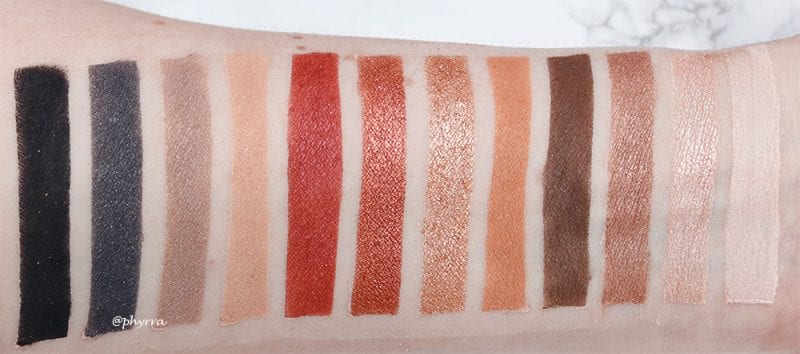 Milani Bold Obsessions Eyeshadow Palette Swatches on Pale Skin