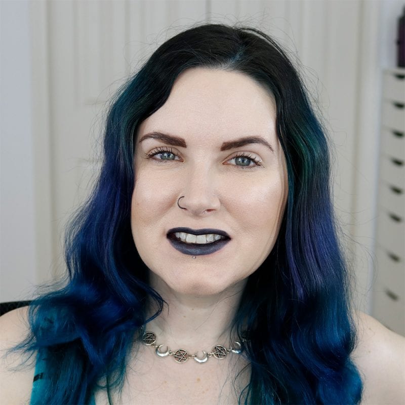 Nyx Liquid Suede Metallic in Go Rogue on Pale Skin