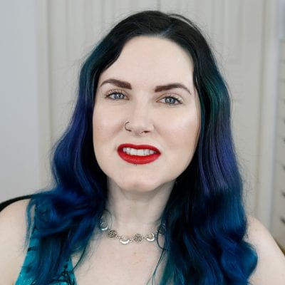 Nyx Lucy Pin-Up Pout Lipstick on fair skin