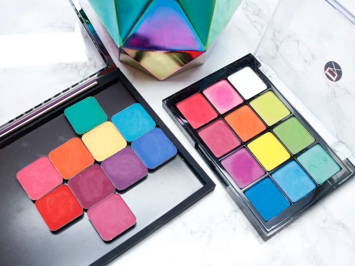 Makeup Geek Power Pigments vs Viseart Editorial Brights Palette