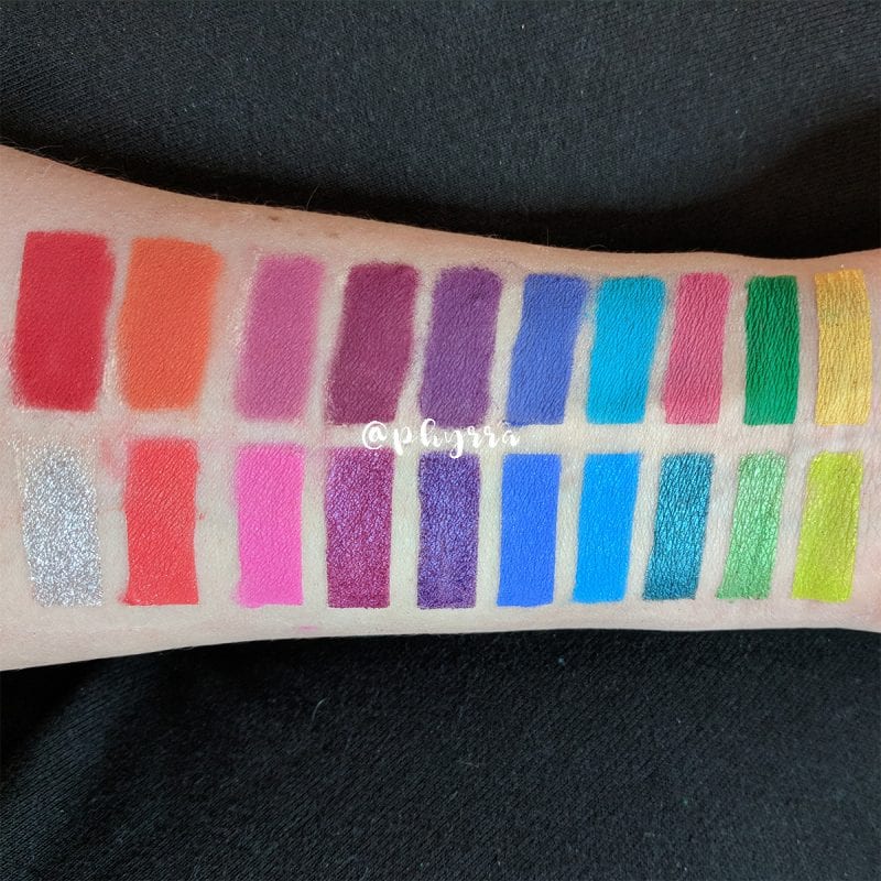 Makeup Geek Power Pigments vs Urban Decay Electric Palette Swatches