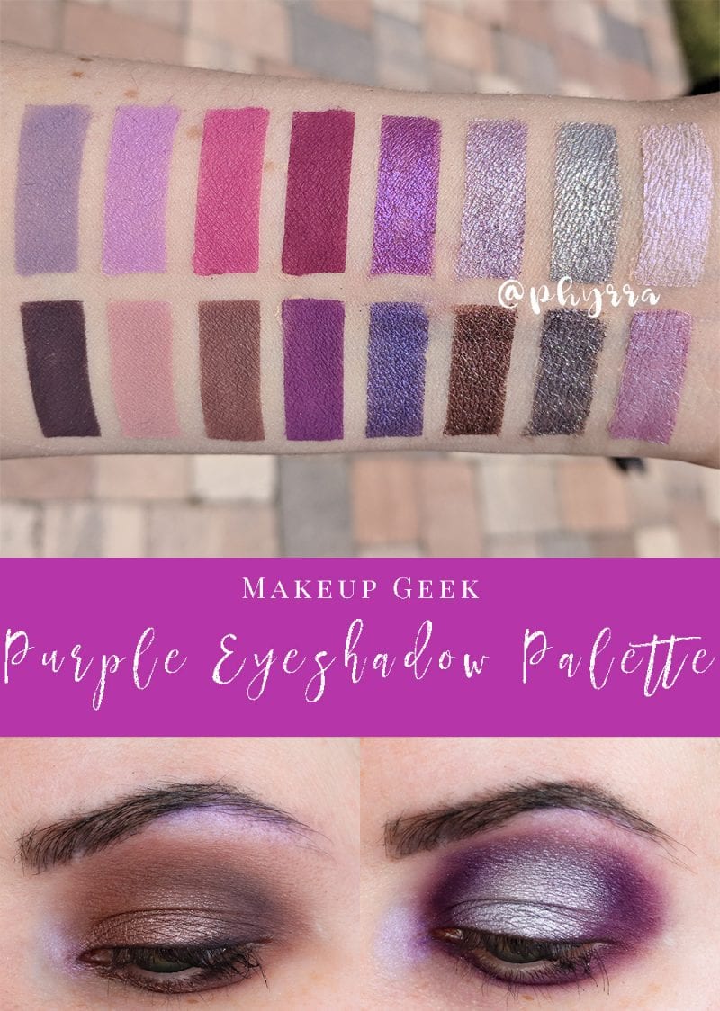 Makeup Geek Purple Eyeshadow Palette Swatches, Review, Looks