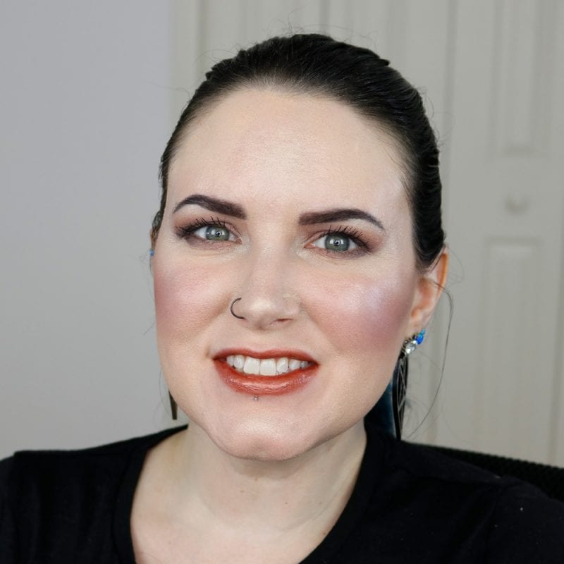 Urban Decay Naked Heat Vice Lipstick in Faith swatched on fair skin
