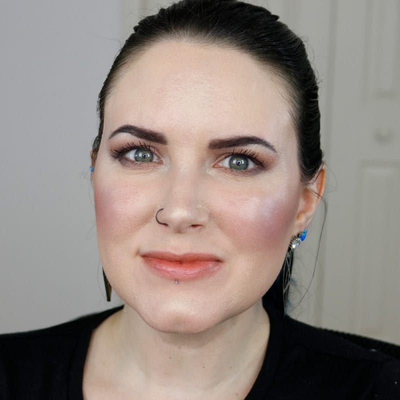 Urban Decay Naked Heat Vice Lipstick in First Sin swatched on pale skin