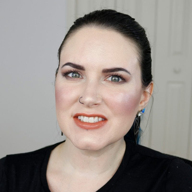 Urban Decay Naked Heat Vice Lipstick in Fuel 2.0 swatched on fair skin