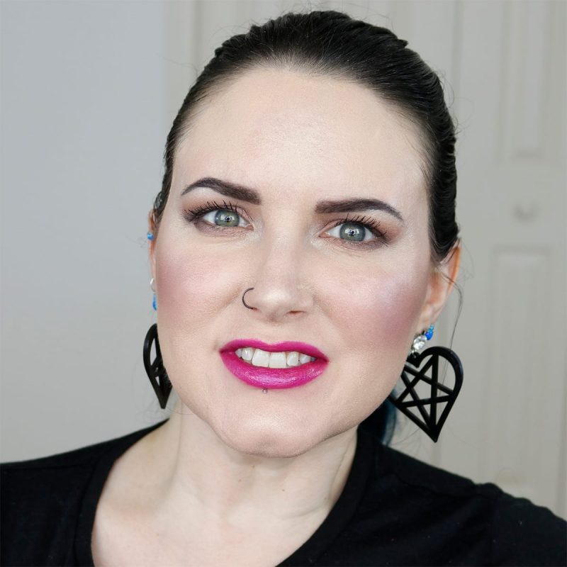 Urban Decay Vice Lipstick in Heartache swatched on pale skin