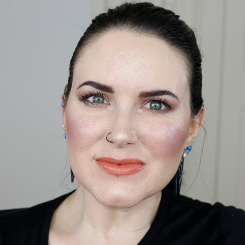 Urban Decay Vice Lipstick in Interrogate swatched on fair skin