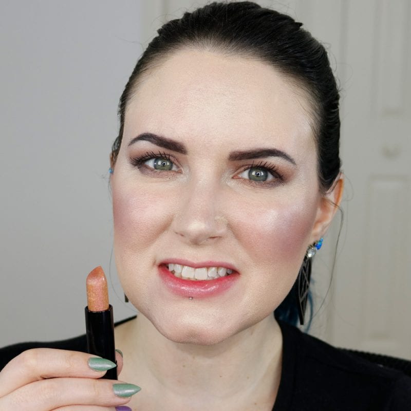 Urban Decay Beached Vice Lipstick in Tower 1 swatched on fair skin