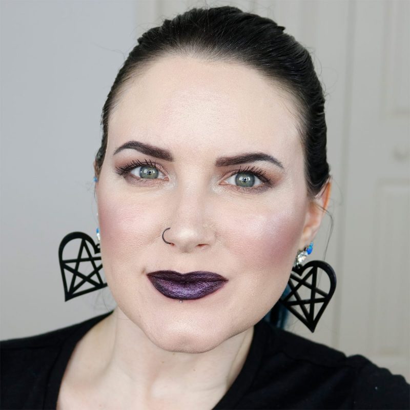 Urban Decay Vice Lipstick in Voodoo swatched on fair skin