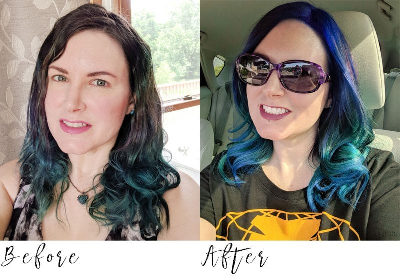 Before and After with Pulp Riot Nirvana Hair Dye