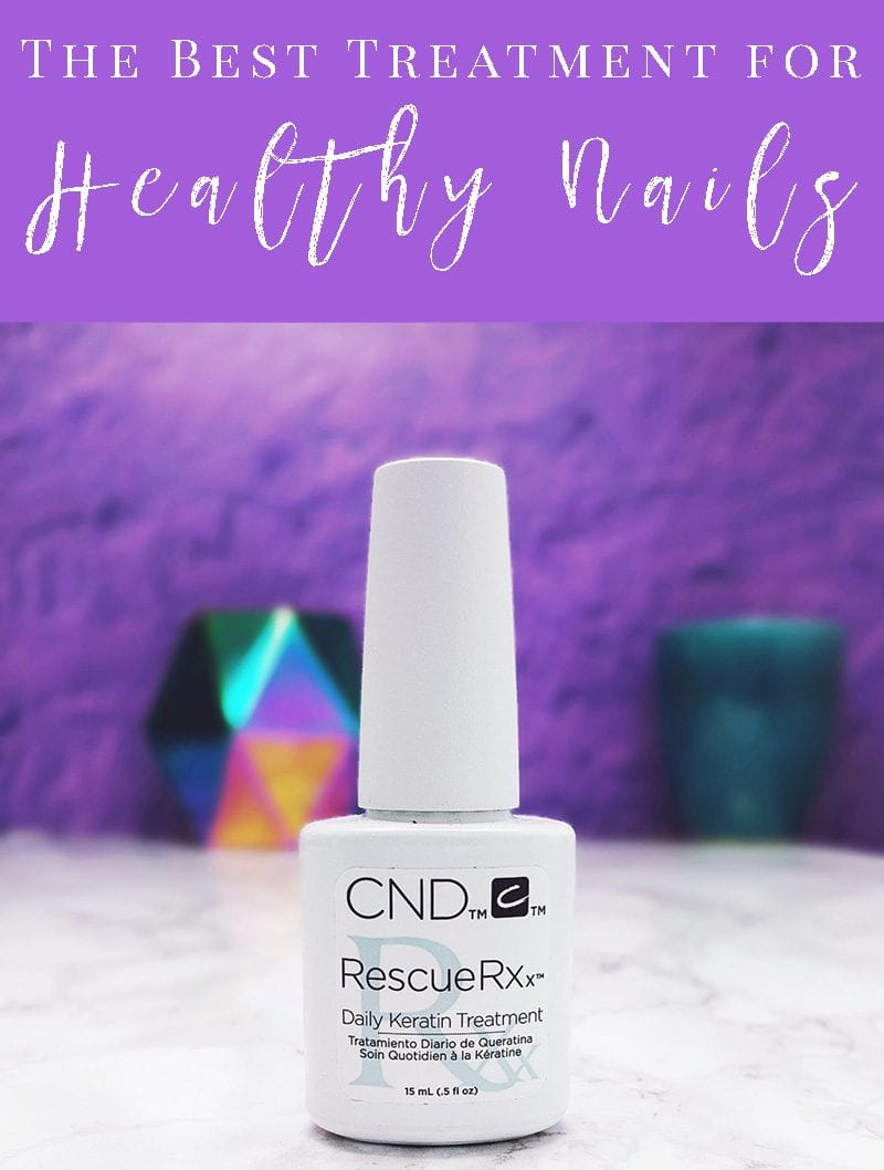 Everybody wants to know how to stop nails from peeling and have strong, healthy nails. Today I'm sharing my secret:  the best nail treatment for healthy nails! CND RescueRXX is my secret weapon!
