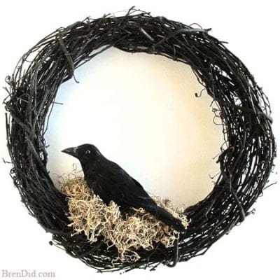 Crow Wreath Halloween Decorations inspired by Williams-Sonoma by BrenDid