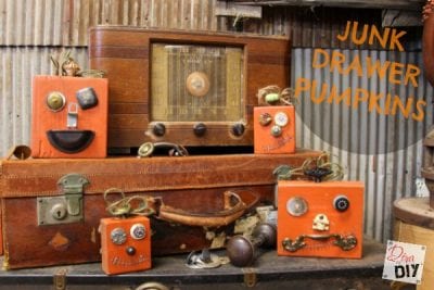 DIY Halloween Fun and Funky Junk Drawer Pumpkins by Diva of DIY