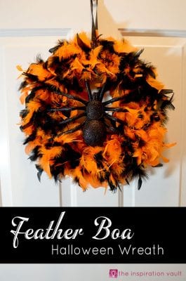 Feather Boa Halloween Wreath by The Inspiration Vault