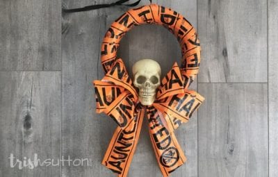 Haunted Halloween Wreath for under $5 by Trish Sutton