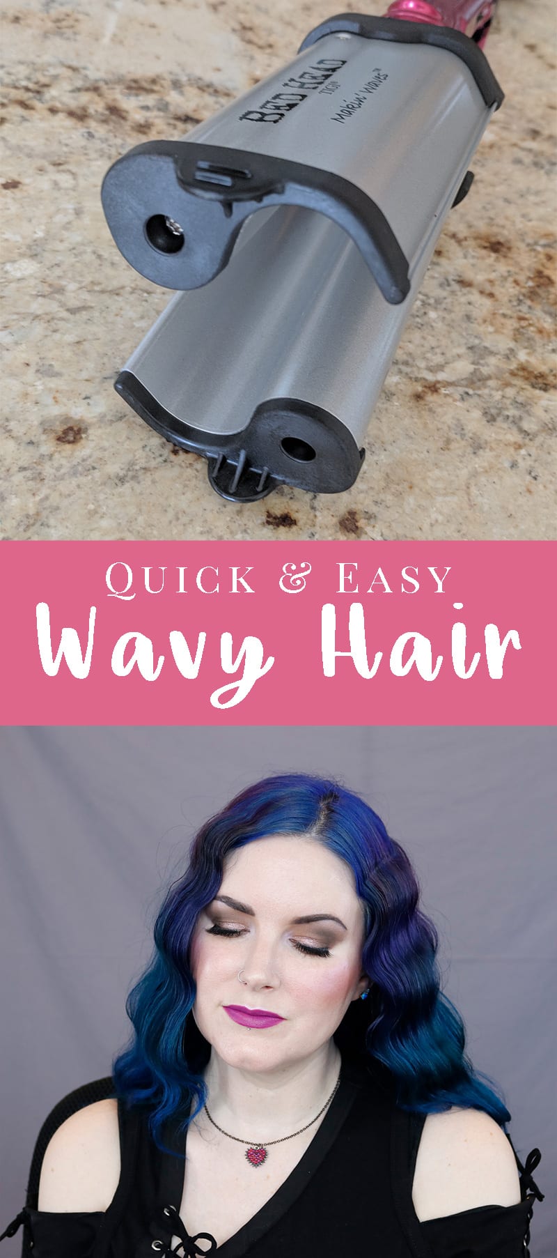 Quick and Easy Way to Get Wavy Hair - I love wavy hair, whether it's vintage waves, beachy waves, or second day braids. The Bed Head Makin' Waves S Waver is perfect for vintage waves. #hair #hairstyle #tutorial