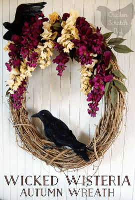 DIY Halloween Wreaths - Wicked Wisteria Halloween Wreath