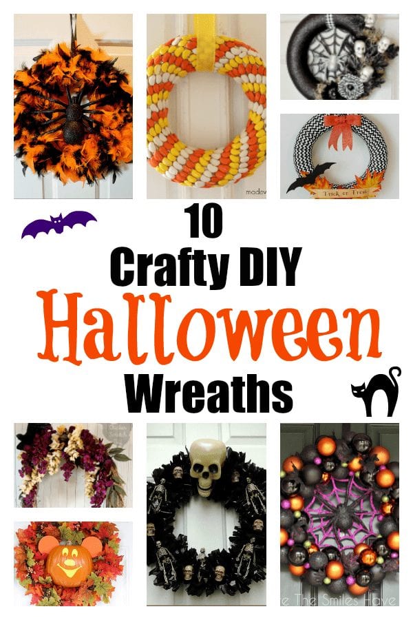 10 Crafty DIY Halloween Wreaths - I love Halloween! I've rounded up some of the best diy halloween decorations for you to try!