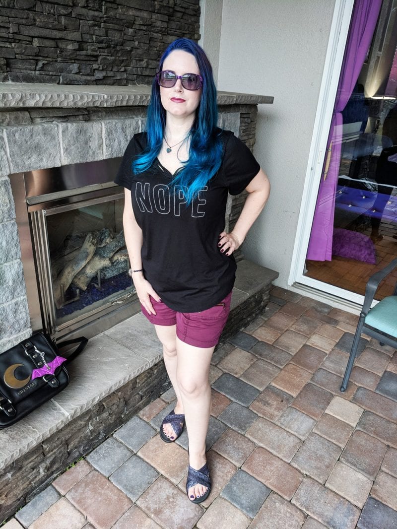 Summer Goth Casual OOTD - a fun burgundy and black outfit for summer