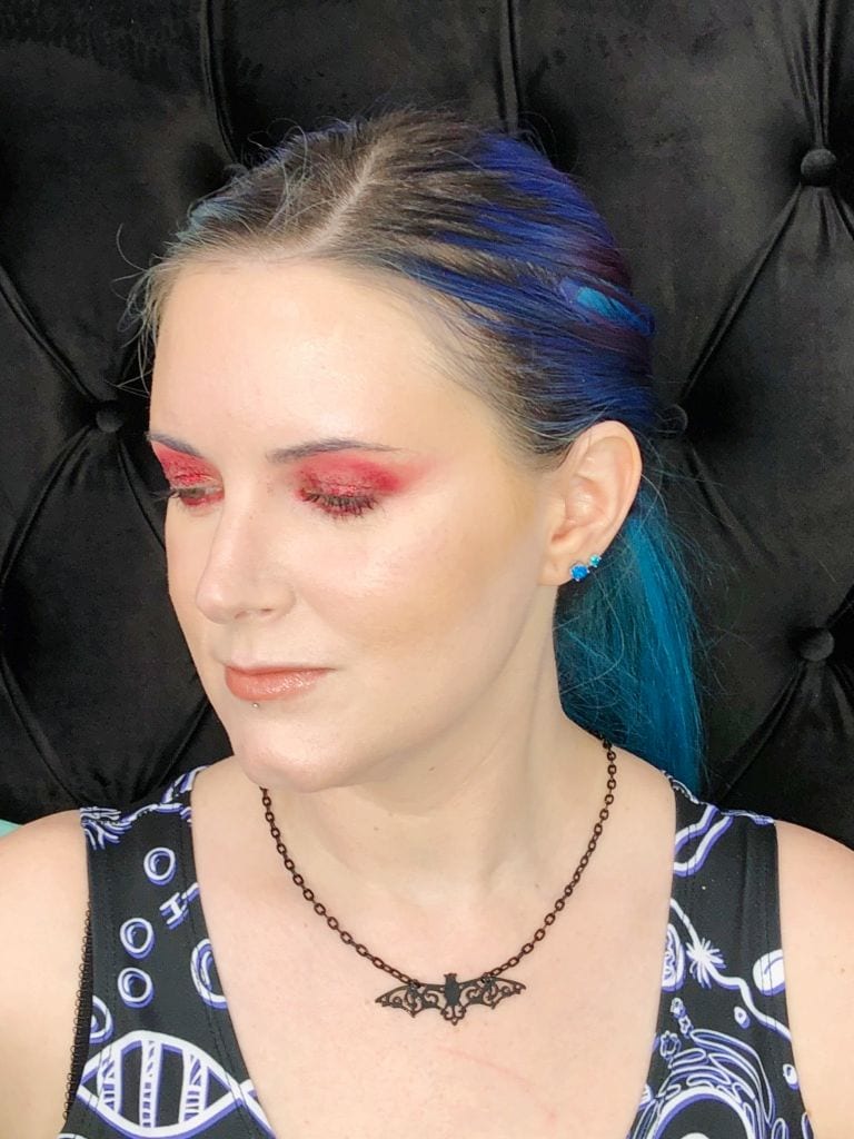Red Editorial Makeup Look for Hooded Eyes