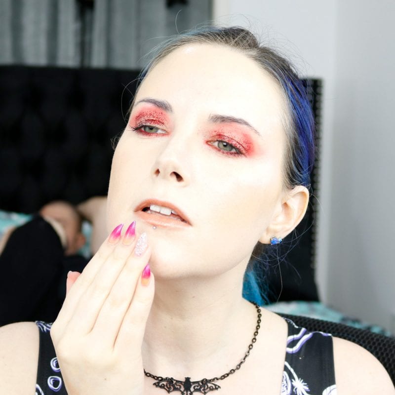 Red Editorial Makeup Look for Hooded Eyes
