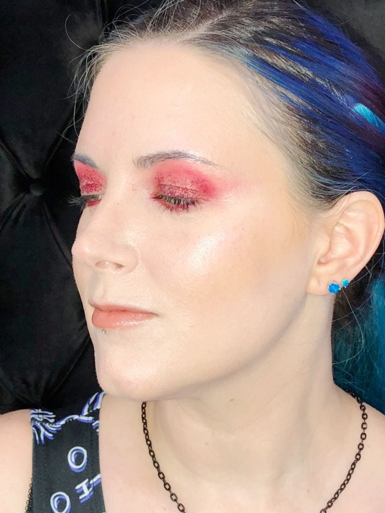 Red Editorial Makeup Look for Hooded Eyes