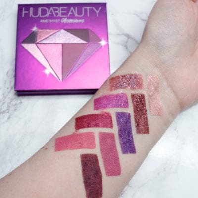 Huda Beauty Amethyst Obsessions Palette Swatches on Fair Skin
