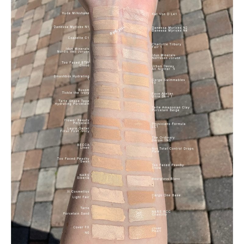 Best Foundations for Fair Skin - Fair Skin Foundation Swatches