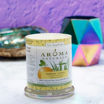 How to Have a Home Spa Day During the Holidays - Aroma Naturals Ambiance Orange & Lemongrass candle