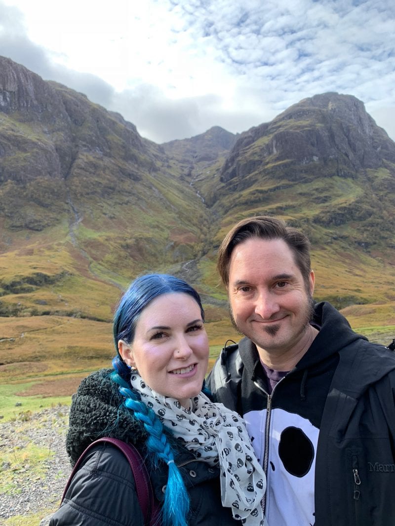 Courtney and Ray in the Highlands of Scotland