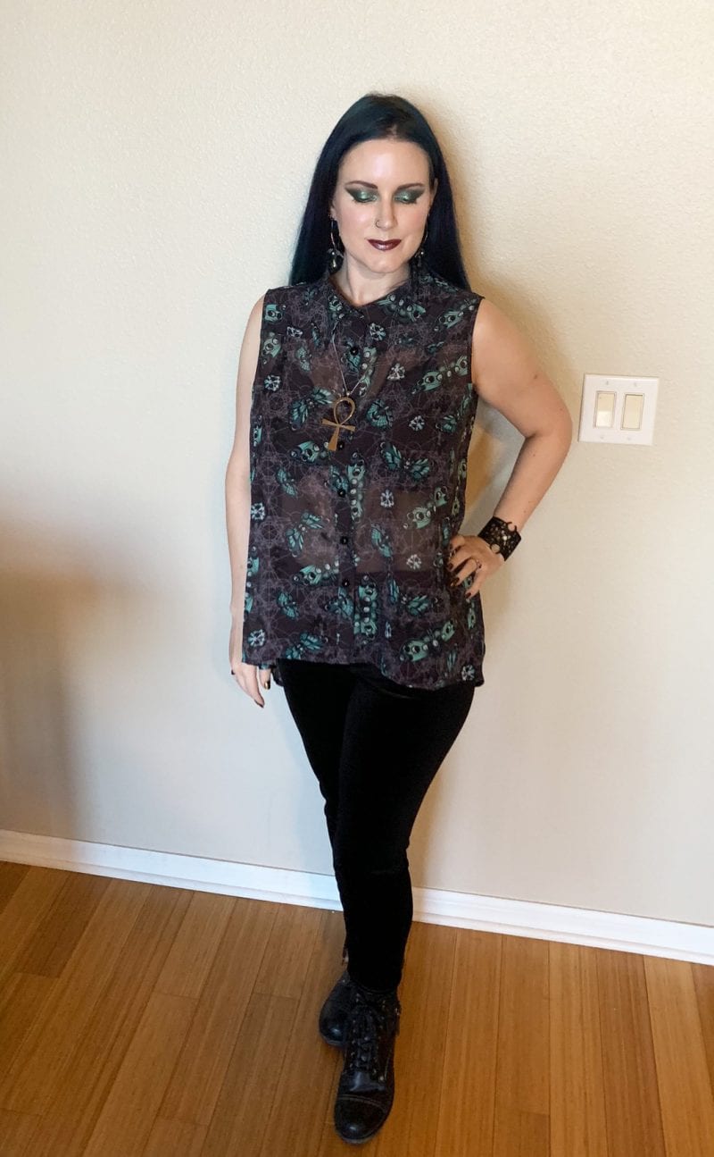 Sheer Skull Butterfly Blouse