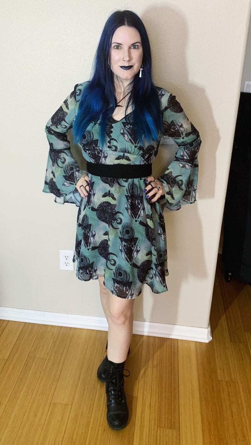 Skull Moth Stag Print Dress