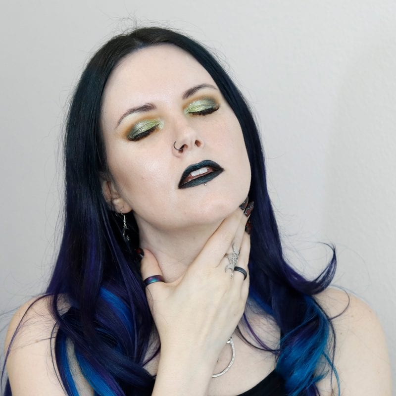Courtney is wearing a full face of Black Moon Cosmetics makeup