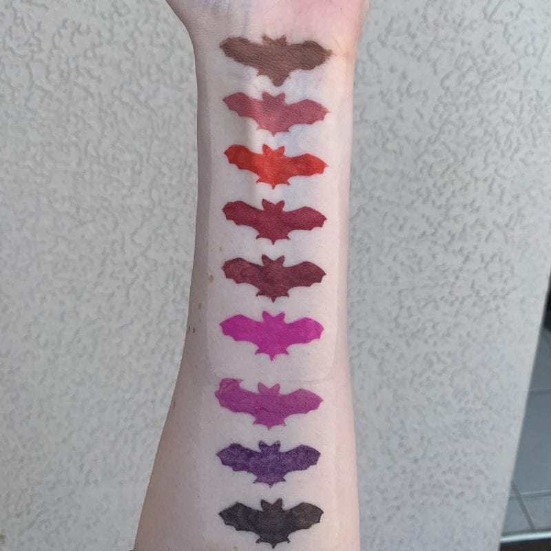 Lime Crime Plushies Soft Focus Matte Lipsticks Swatches on Pale Skin