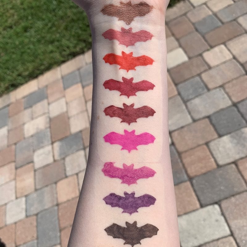 Lime Crime Plushies Soft Focus Matte Lipsticks Swatches on Fair Skin