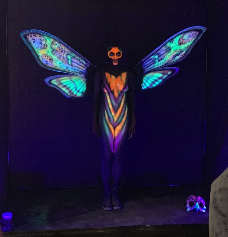 Blacklight Reactive Body Paint Performer