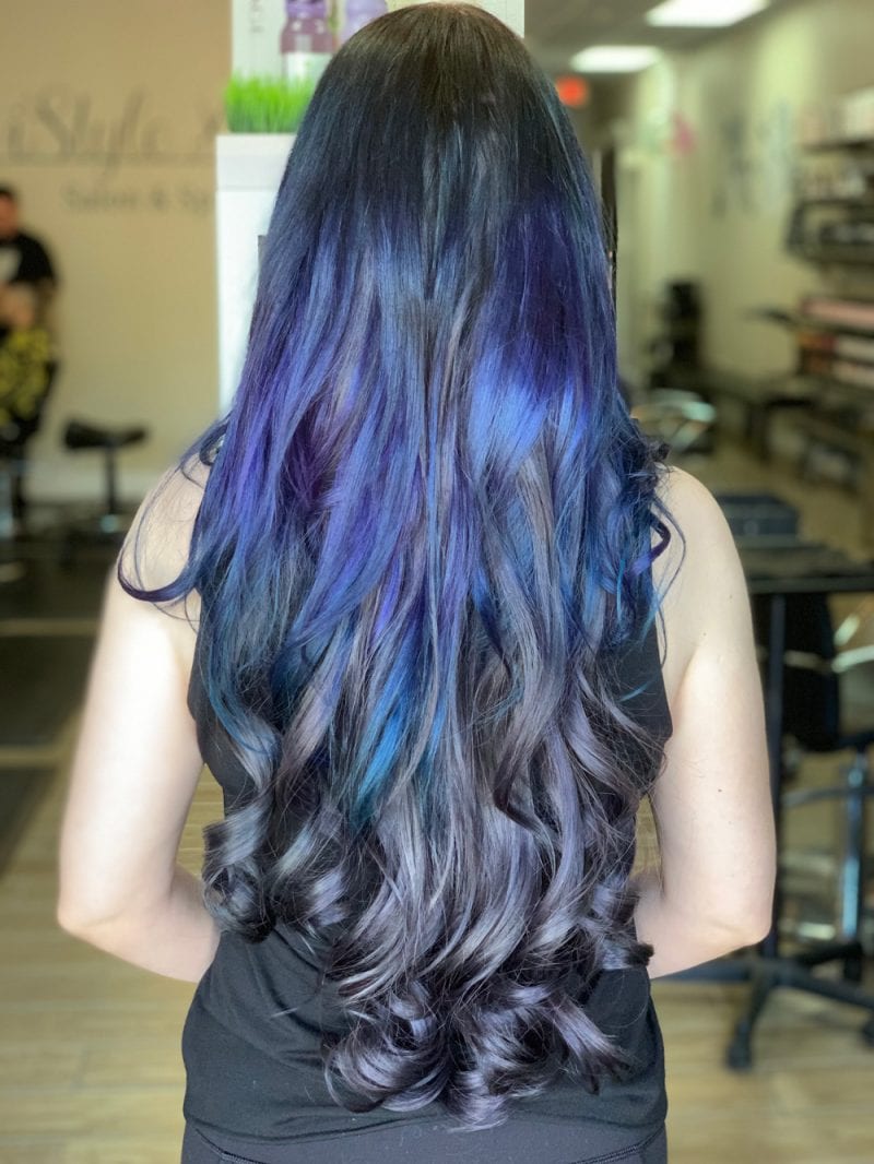 blue hair extensions human hair