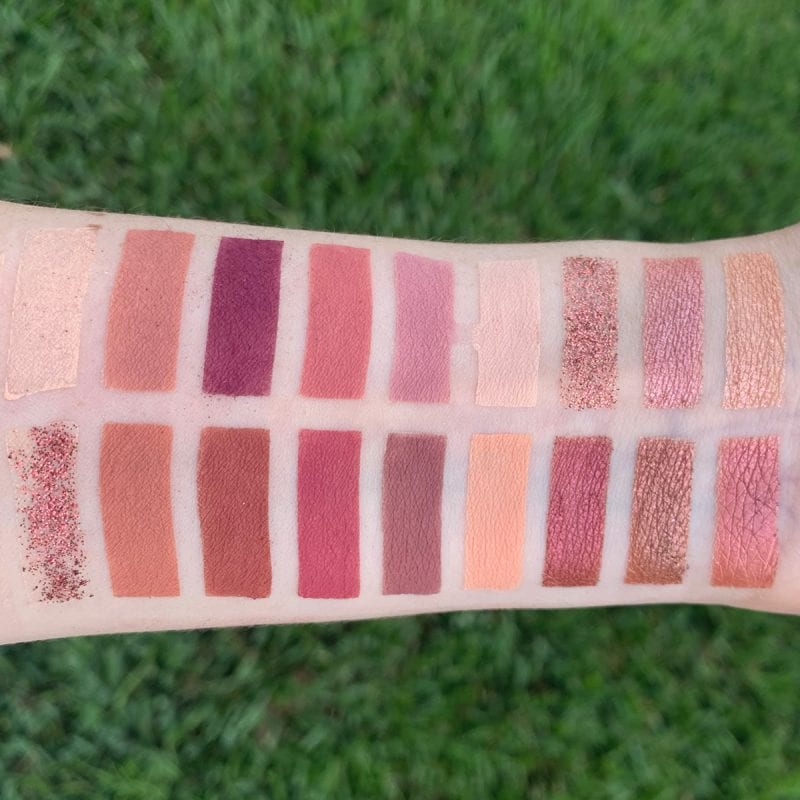 Huda Beauty the New Nude Palette Swatched on fair skin