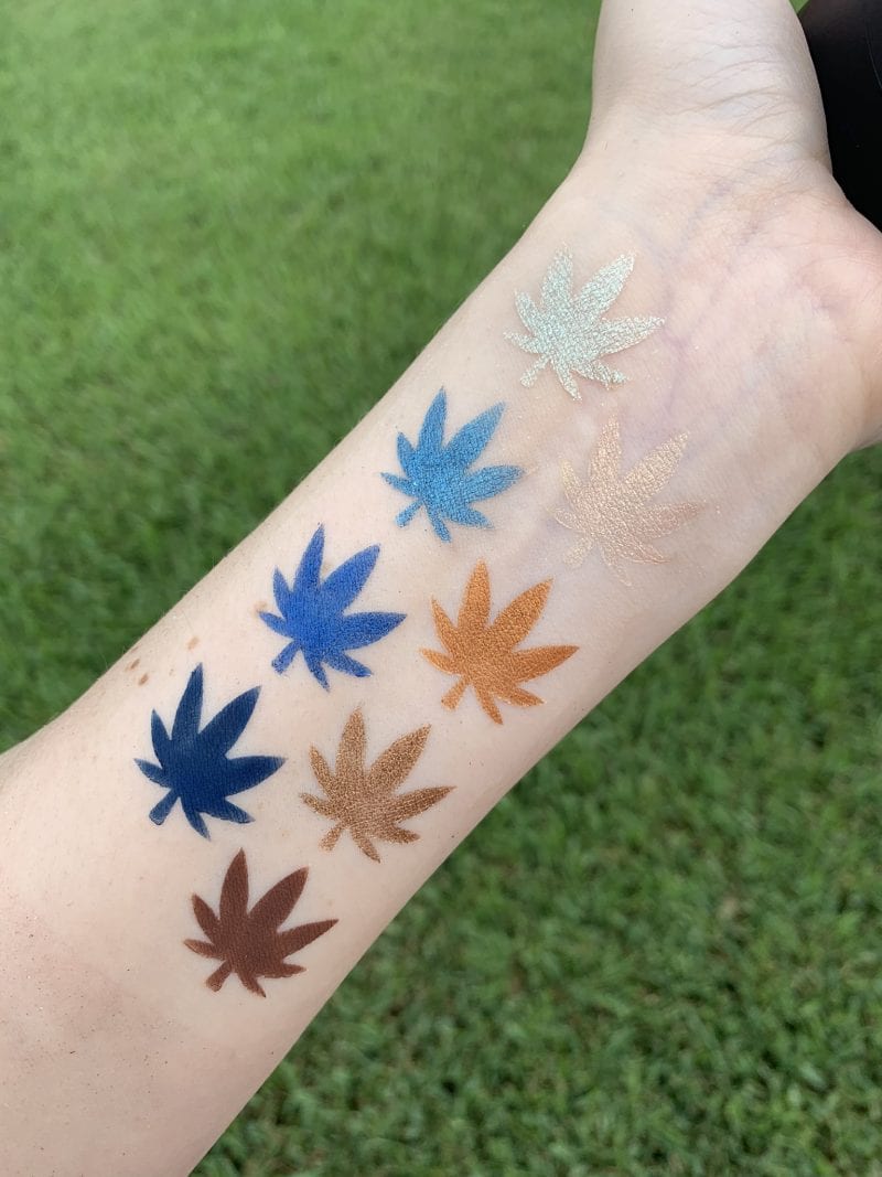 Melt Cosmetics Blue Print Stack Swatches on Fair Skin