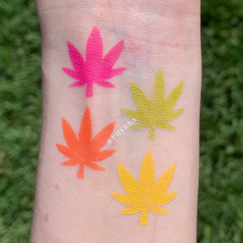 Melt Radioactive Stack Swatches on Fair Skin