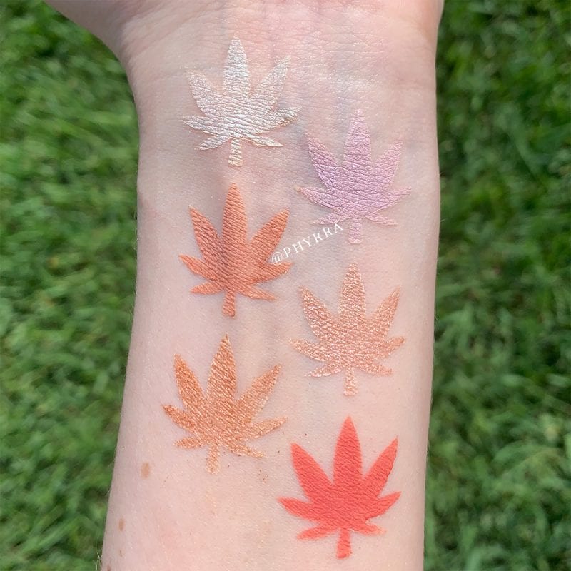 Melt Shadowplay, Electra, Honey Thief, Pink Moon, Scammin and Hopeless Romantic swatches on fair skin