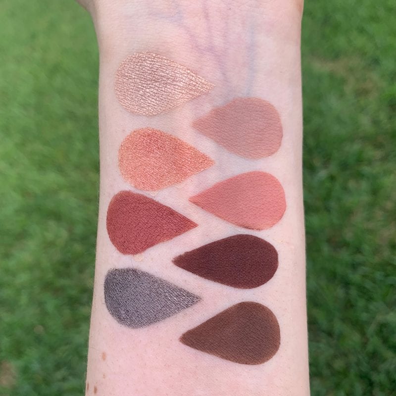 Urban Decay On the Run Shortcut Mini Palette Review swatched on Pale Skin