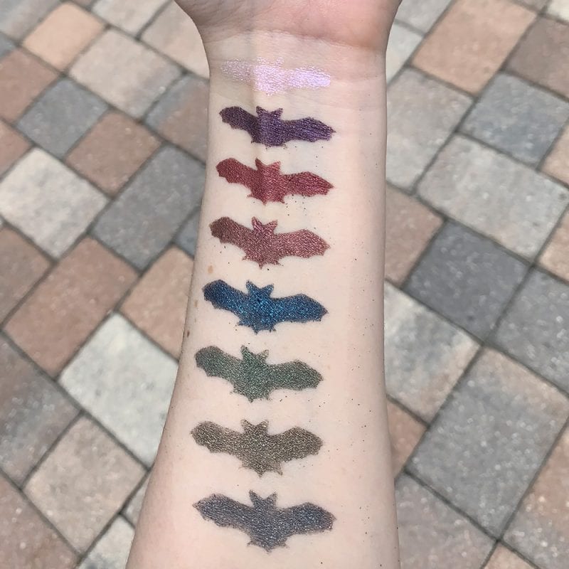 Black Moon Black Metal Vol. 1 Palette Swatches on Pale Skin