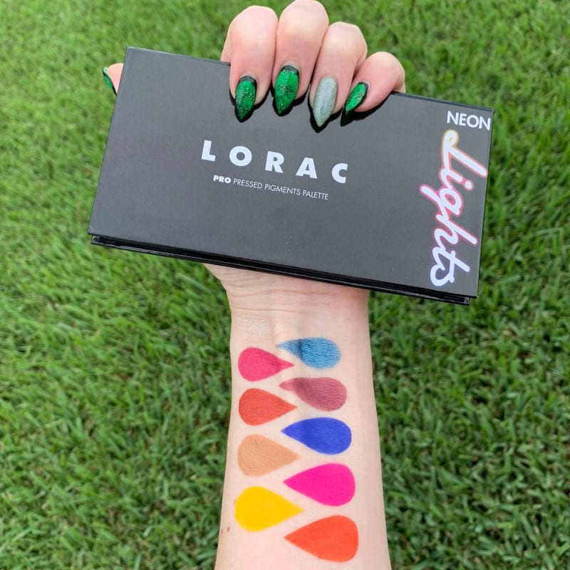 Lorac Neon Lights Palette Swatches on Fair Skin