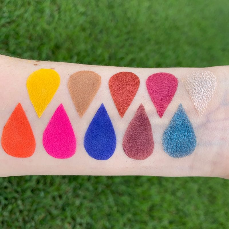 Lorac Neon Lights Palette Swatches on Fair Skin