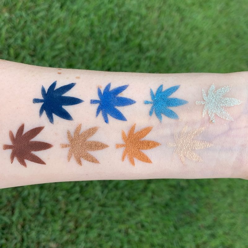 Melt Cosmetics Blueprint Stack Swatches on Pale Skin