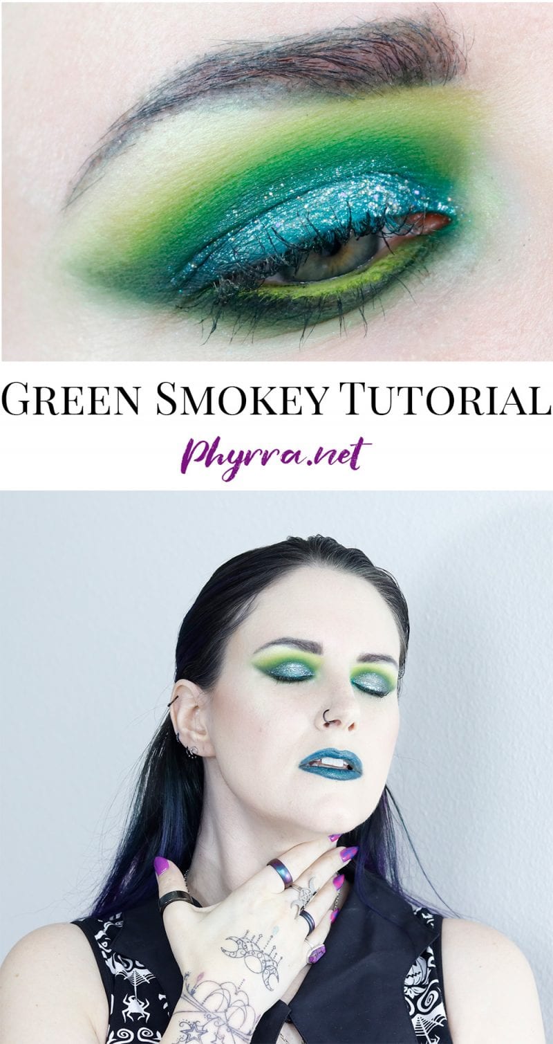 Bright Lime Green Teal Smokey Eye Tutorial for Hooded Eyes