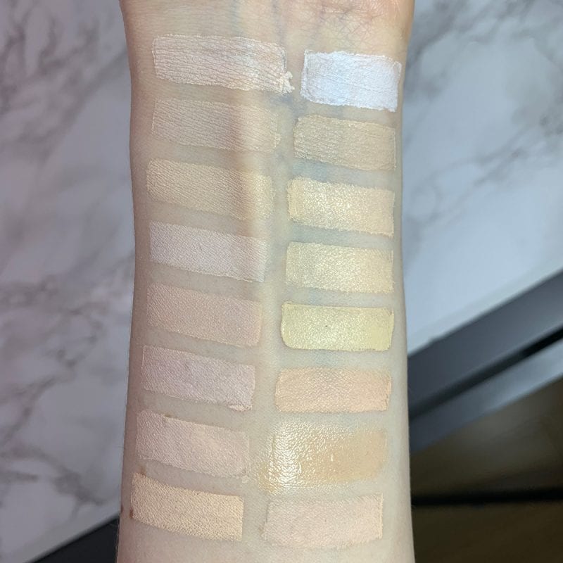 Milk Makeup Flex Concealer in Porcelain swatched on fair skin