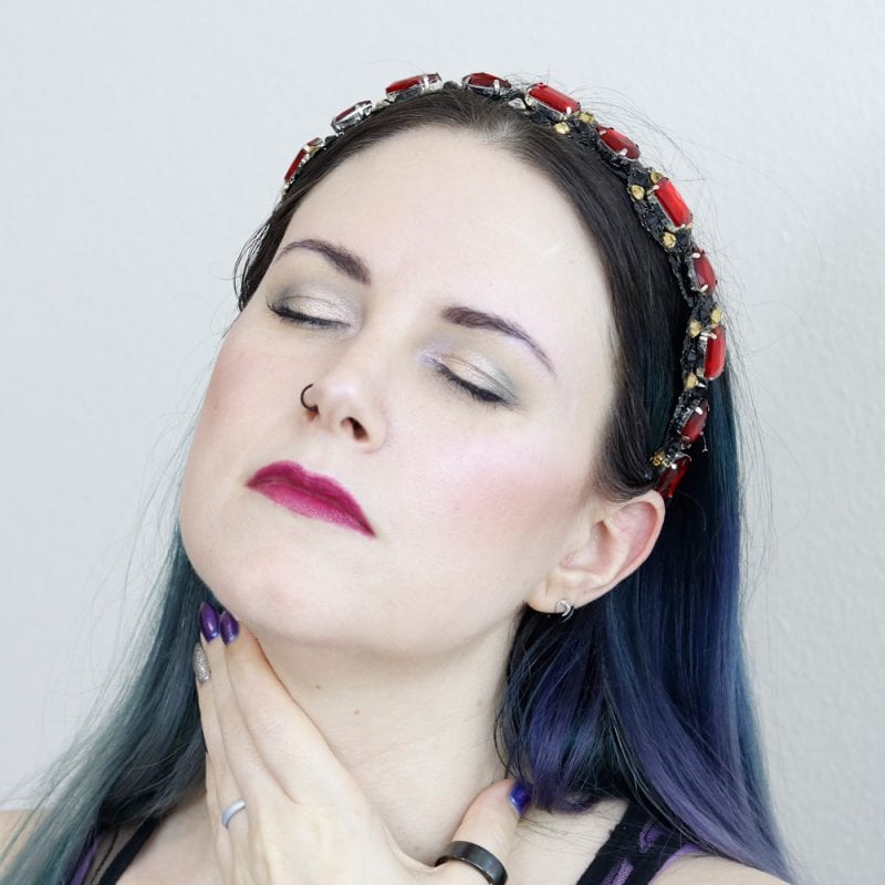 Courtney is wearing Necromancy Cosmetica Sacramental Lipstick on Fair Skin